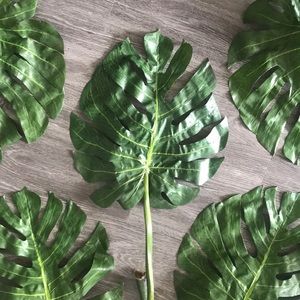 5 Faux Monstera Leaves